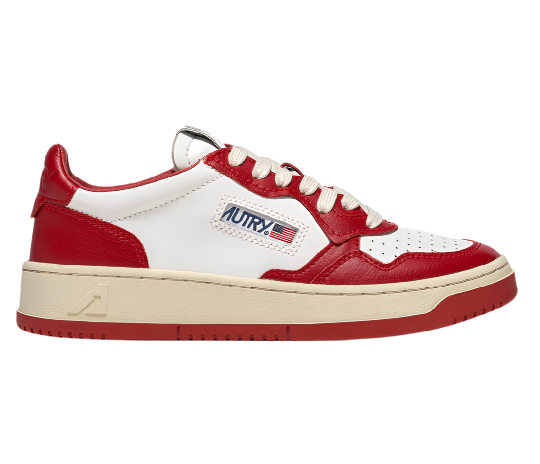 UNISEX SNEAKERS MDLST BICOLOR AUS WEISSEM UND ROTEM LEDER