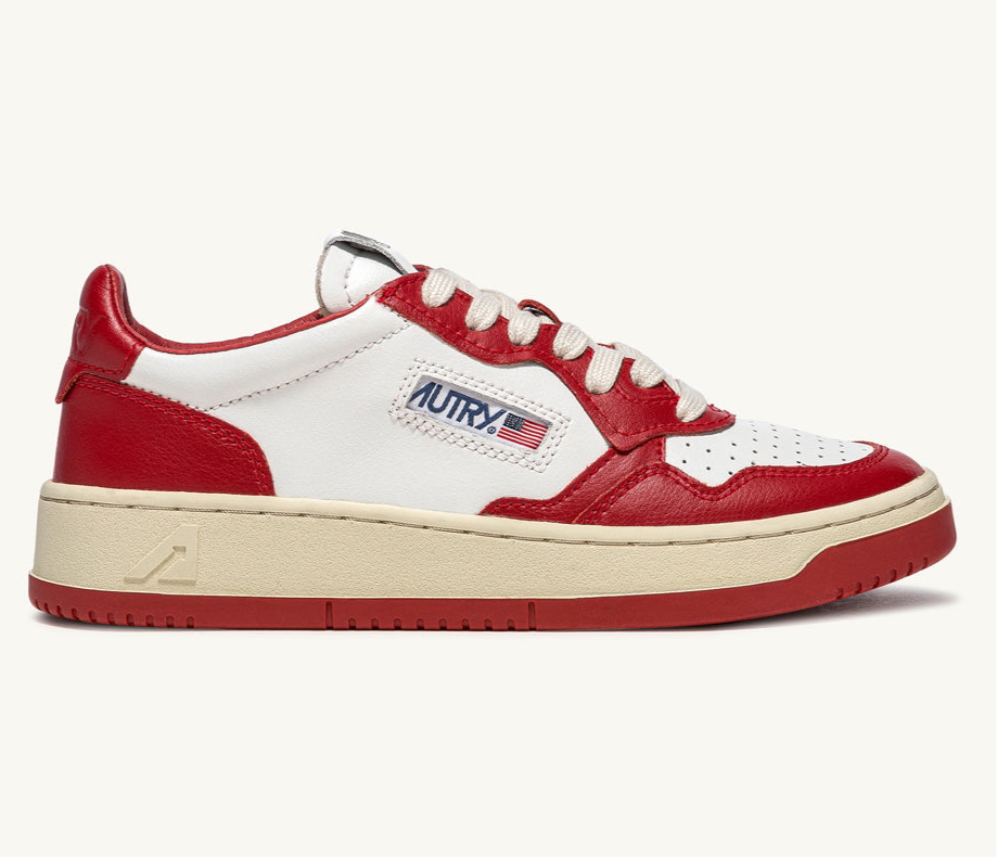 UNISEX SNEAKERS MDLST BICOLOR AUS WEISSEM UND ROTEM LEDER