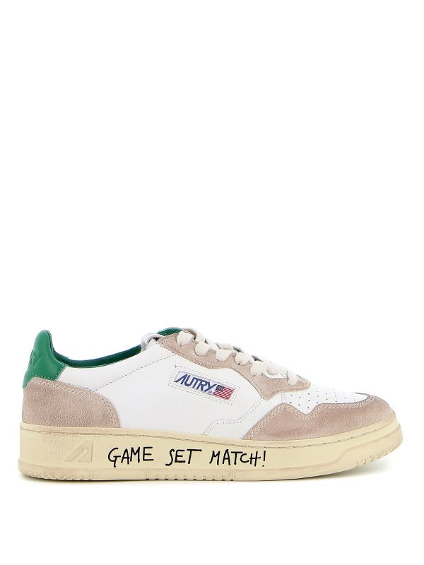 UNISEX SNEAKERS MDLST AUS WILDLEDER UND LEDER FARBE WEISS SMARAGDGRÜN