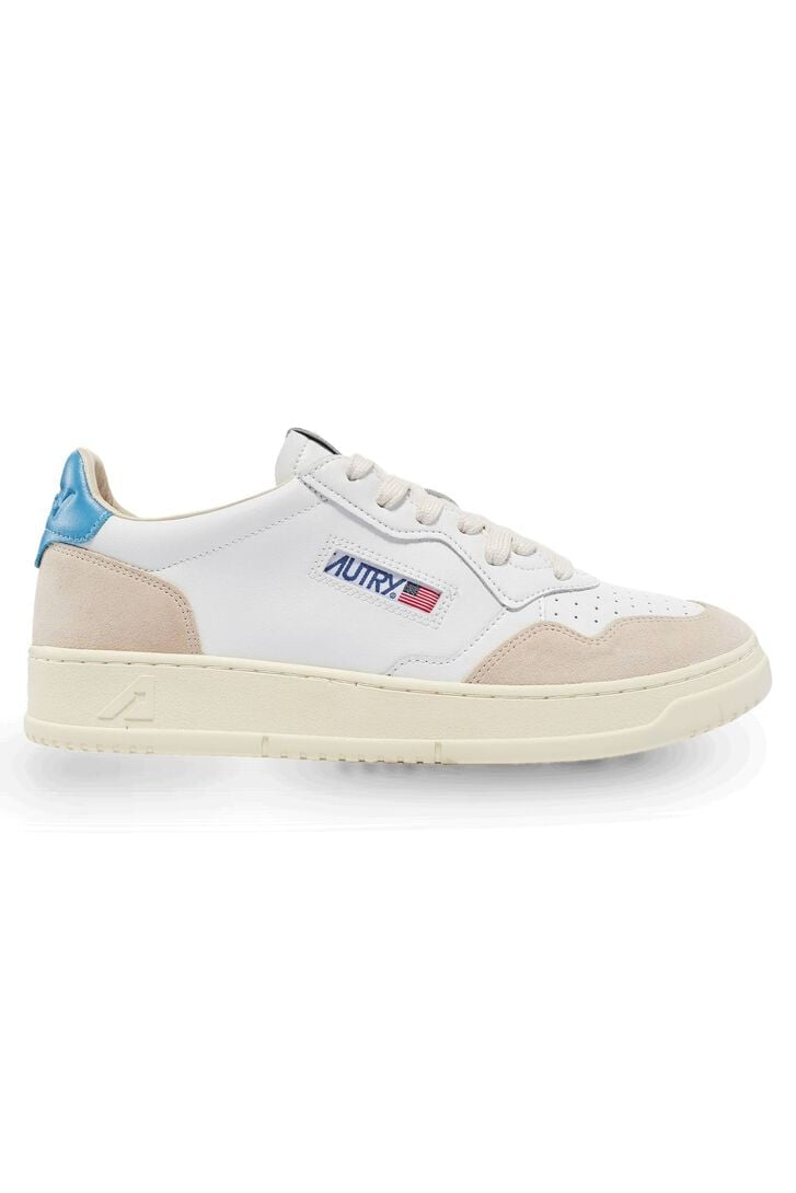 UNISEX SNEAKERS MDLST AUS WILDLEDER UND LEDER FARBE WEISS BABYBLAU