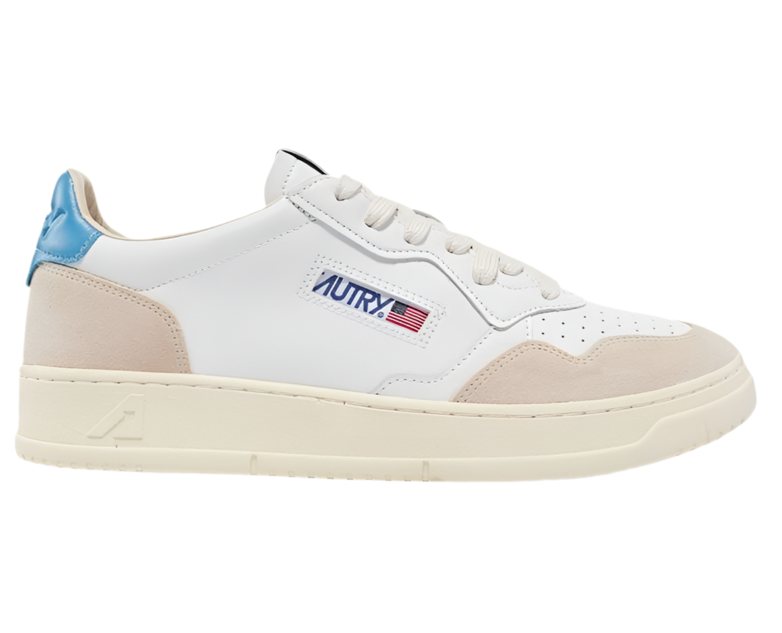 UNISEX SNEAKERS MDLST AUS WILDLEDER UND LEDER FARBE WEISS BABYBLAU