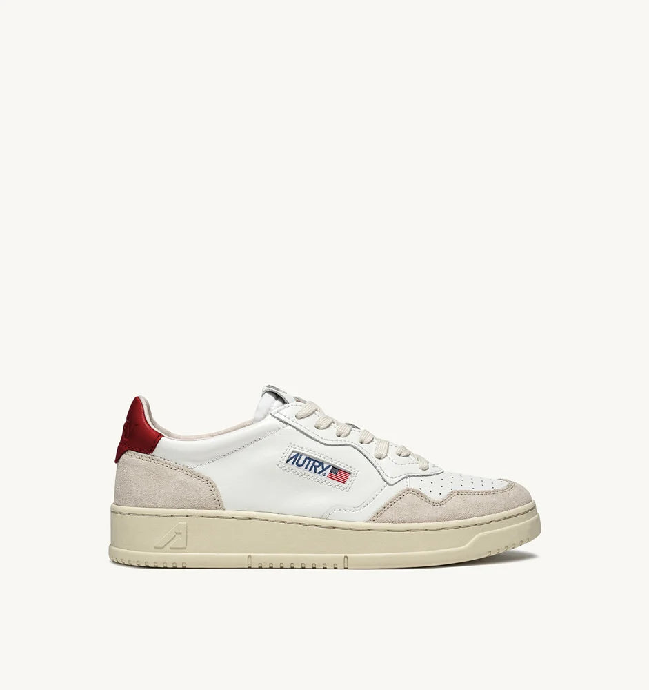 UNISEX SNEAKERS MDLST AUS WILDLEDER UND LEDER FARBE WEISS ROT