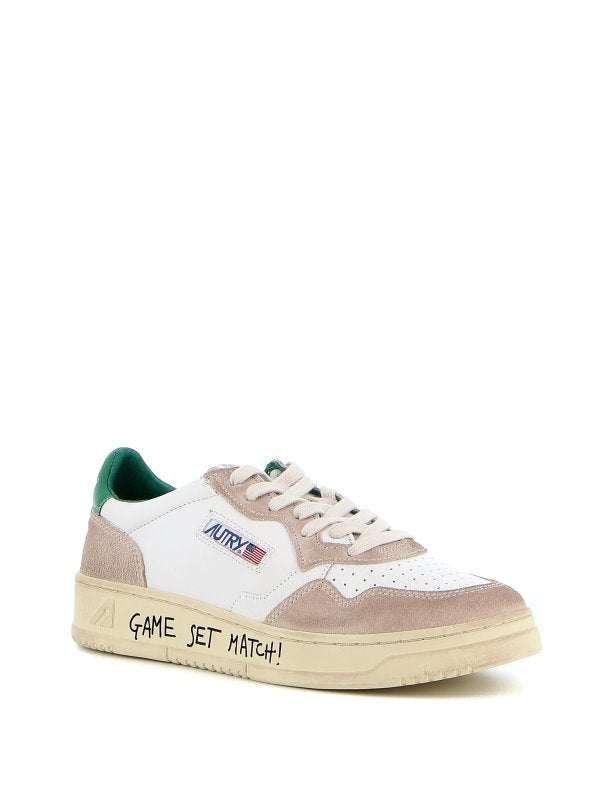 UNISEX SNEAKERS MDLST AUS WILDLEDER UND LEDER FARBE WEISS SMARAGDGRÜN