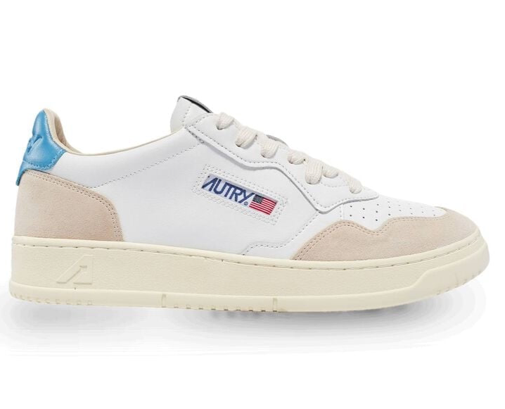 UNISEX SNEAKERS MDLST AUS WILDLEDER UND LEDER FARBE WEISS BABYBLAU