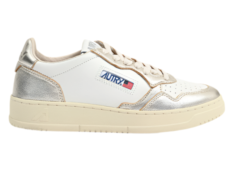 UNISEX SNEAKERS MDLST AUS WILDLEDER UND LEDER FARBE WEISS SILBER
