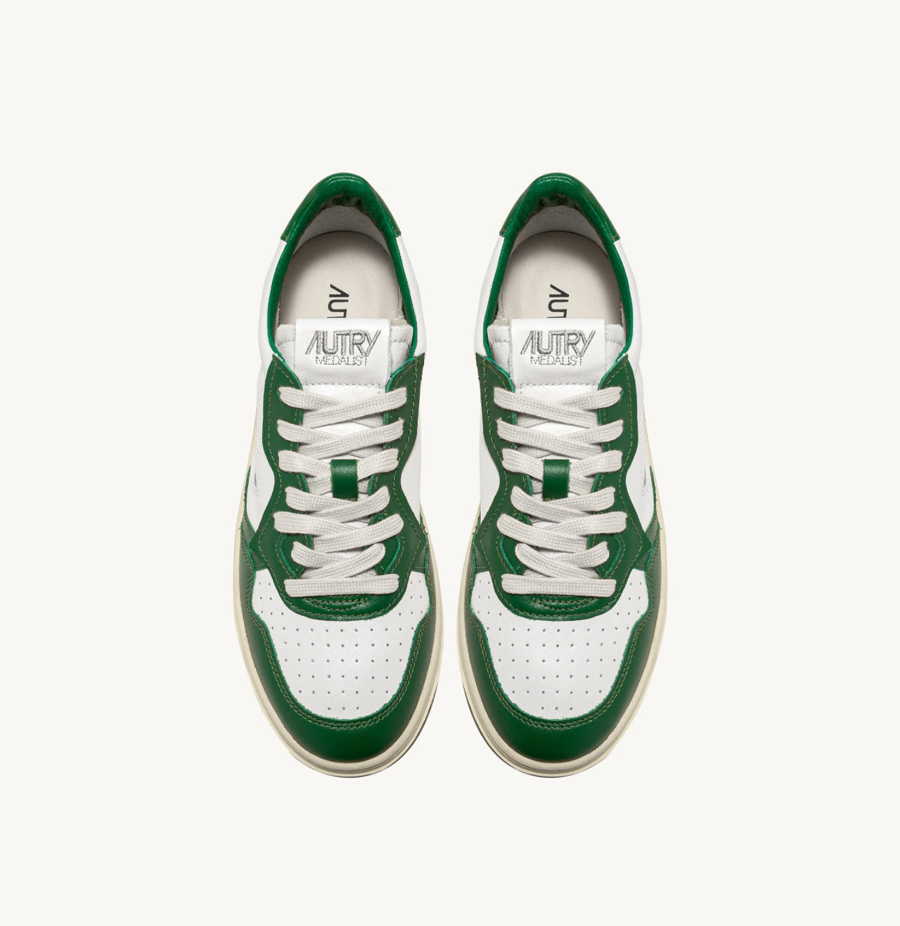 UNISEX SNEAKERS MDLST BICOLOR AUS WEISSEM UND GRÜNEM LEDER