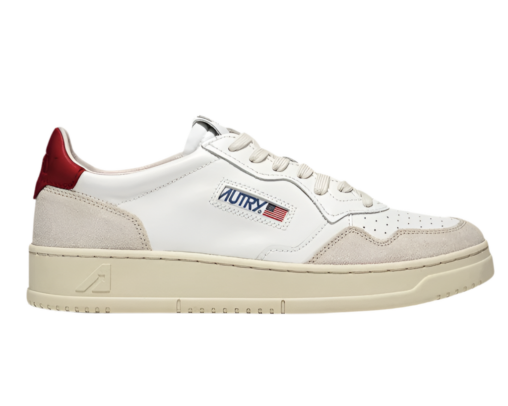 UNISEX SNEAKERS MDLST AUS WILDLEDER UND LEDER FARBE WEISS ROT