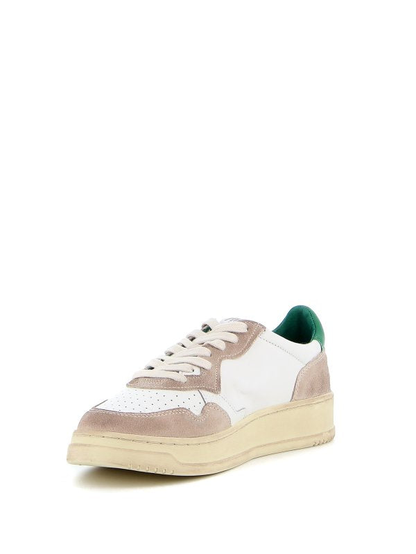 UNISEX SNEAKERS MDLST AUS WILDLEDER UND LEDER FARBE WEISS SMARAGDGRÜN