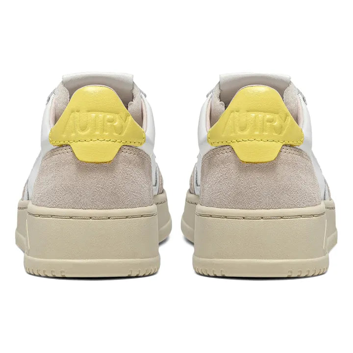 UNISEX SNEAKERS MDLST AUS WILDLEDER UND LEDER FARBE WEISS GELB