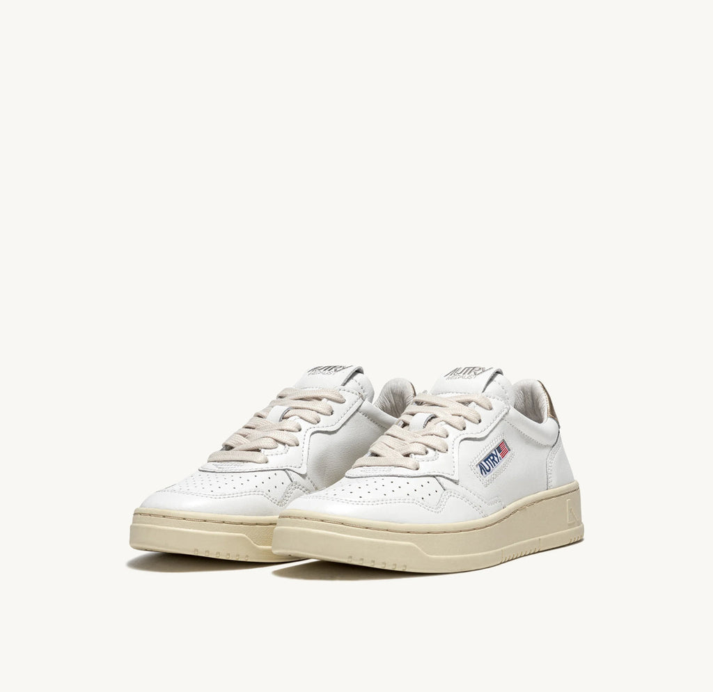 UNISEX SNEAKERS MDLST AUS LEDER IN WEISS UND GOLD METALLIC