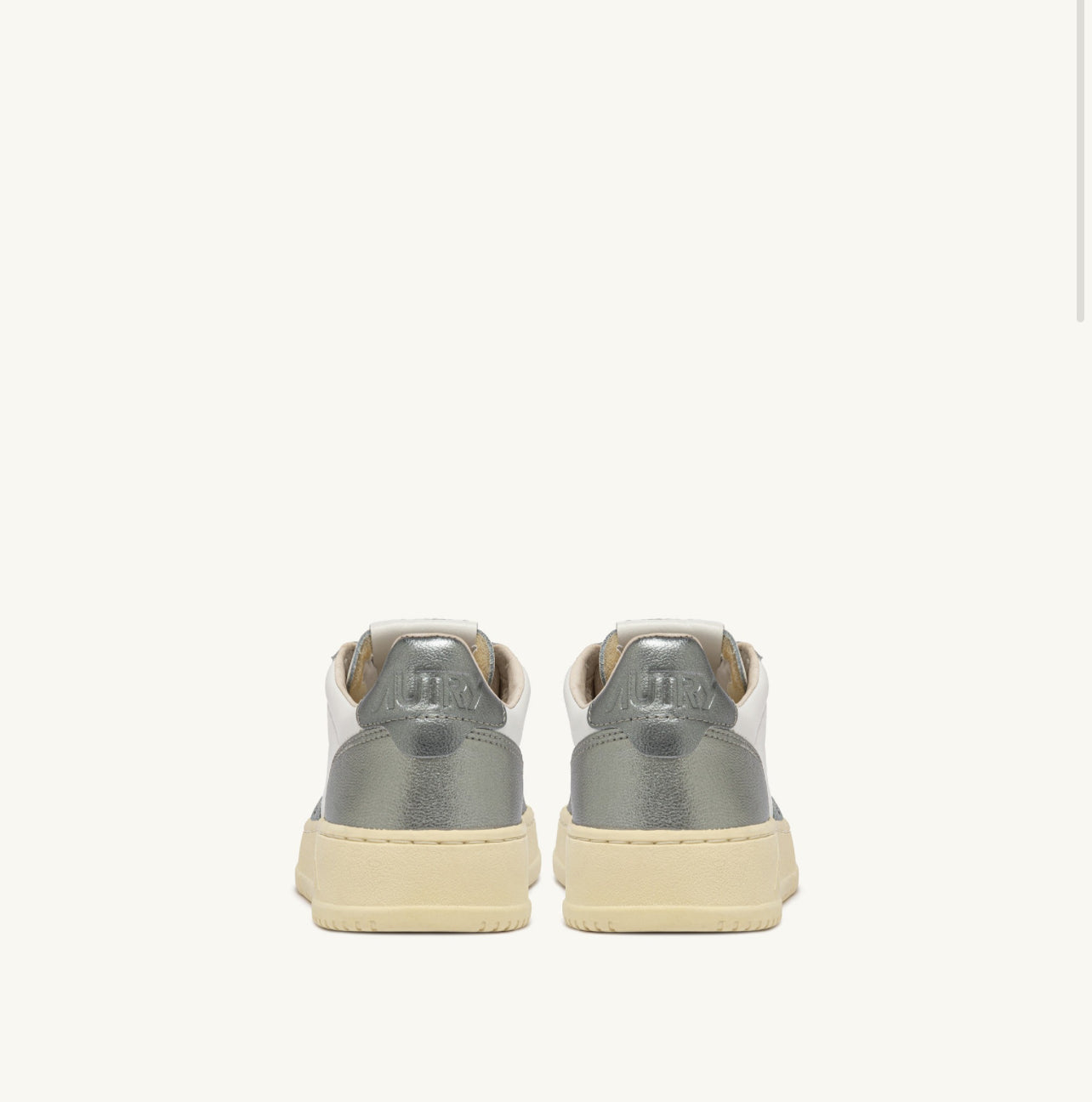UNISEX SNEAKERS MDLST BICOLOR AUS WEISSEM LEDER UND STAHLFARBENEM METALLIC-LEDER