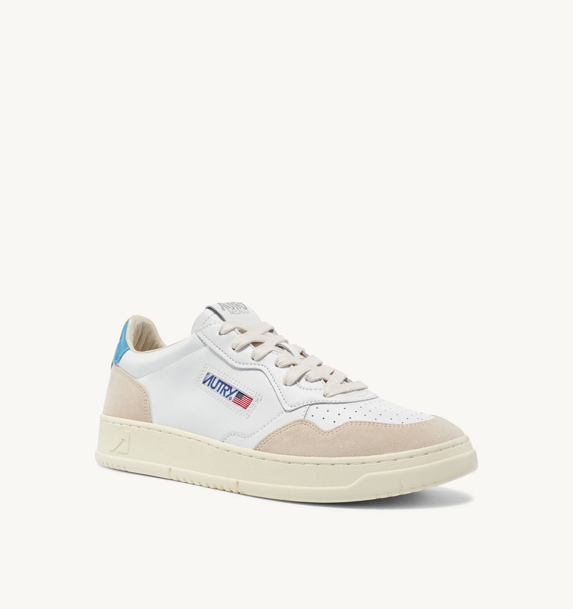 UNISEX SNEAKERS MDLST AUS WILDLEDER UND LEDER FARBE WEISS BABYBLAU