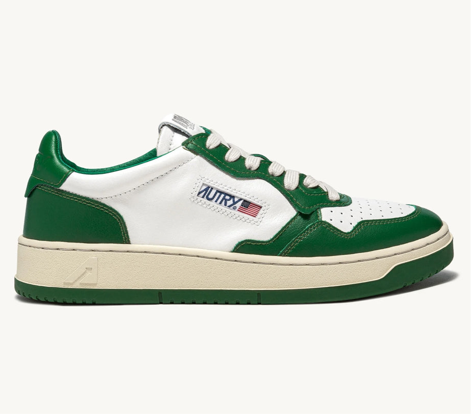 UNISEX SNEAKERS MDLST BICOLOR AUS WEISSEM UND GRÜNEM LEDER